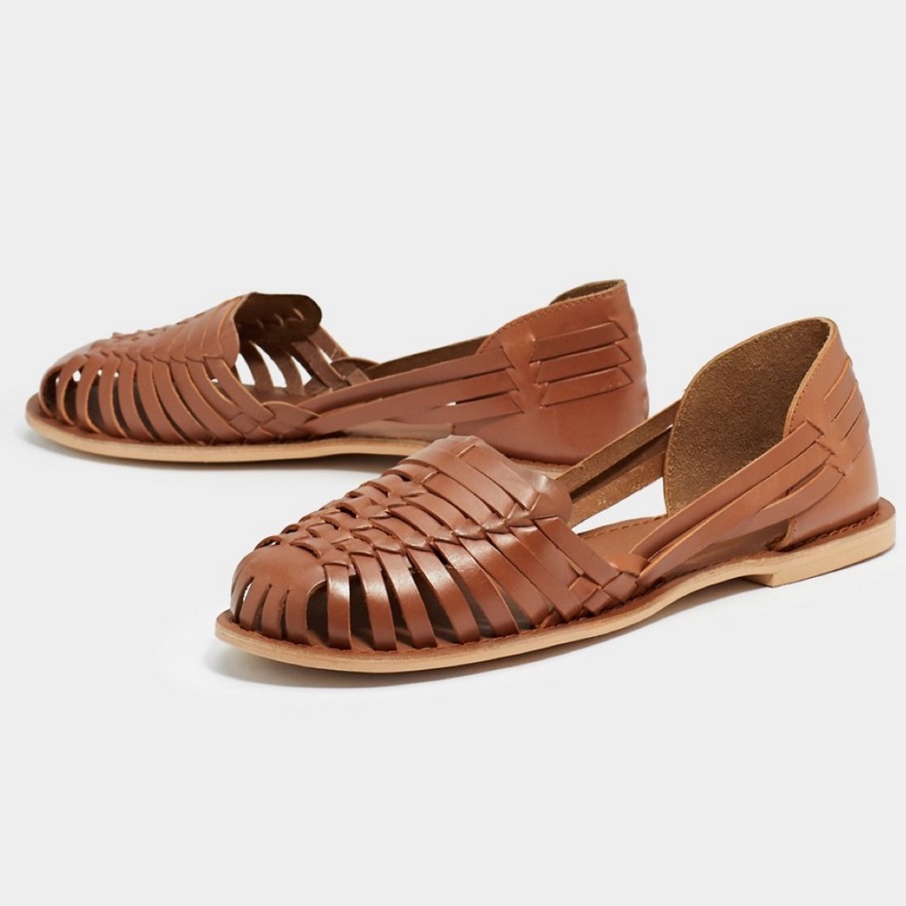 Nasty Gal Brown Leather Leather Sandals